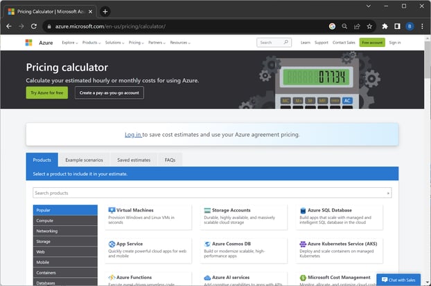 Azure Pricing Calculator
