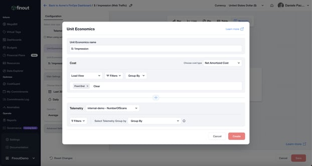 Set up your Unit Economics KPIs View